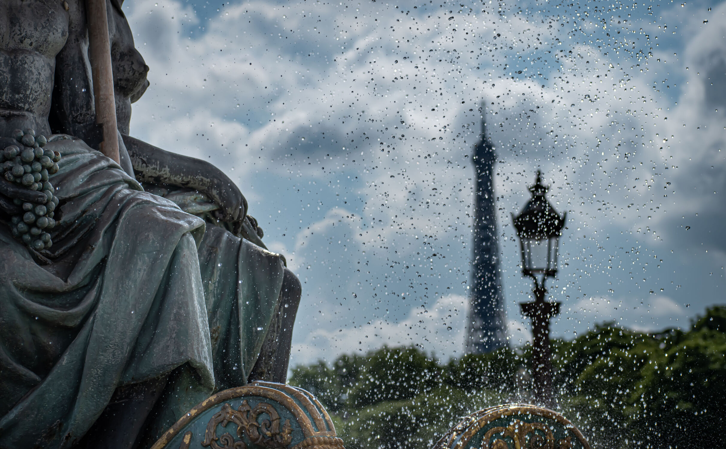 Bild mit Paris Eiffel Tower, Brunnen, Eiffelturm, Paris, Springbrunnen