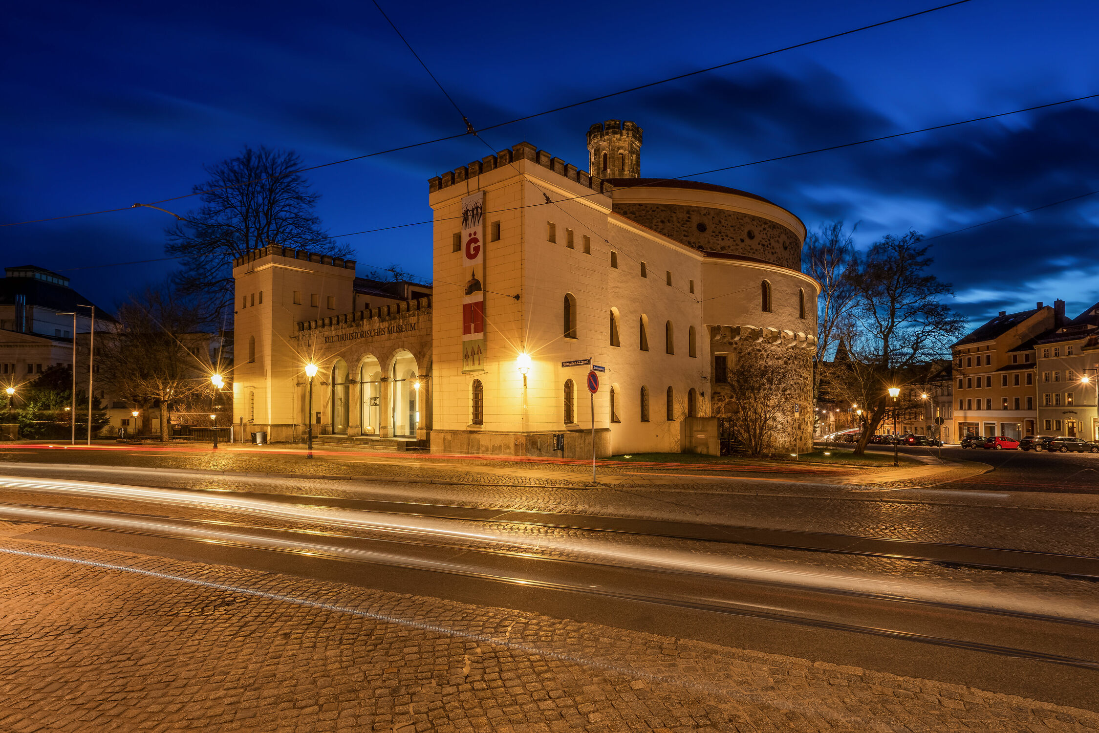 Bild mit Stadt Görlitz, Görlitz, Wahrzeichen Görlitz, Langzeitbelichtung, Nachtaufnahmen, Sachsen, Stadtfoto, Kaisertrutz