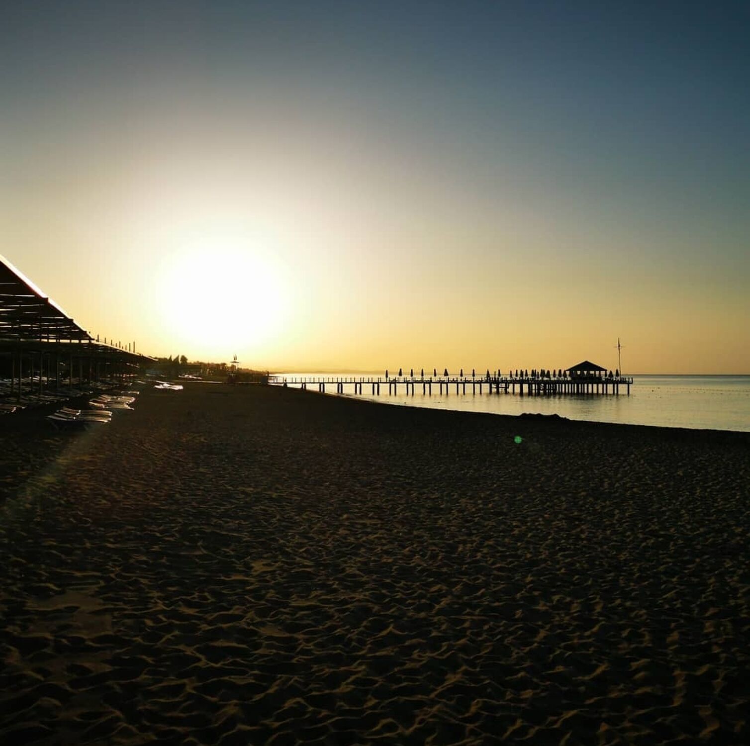 Bild mit Strand, Meer, Abendsonne, Türkei