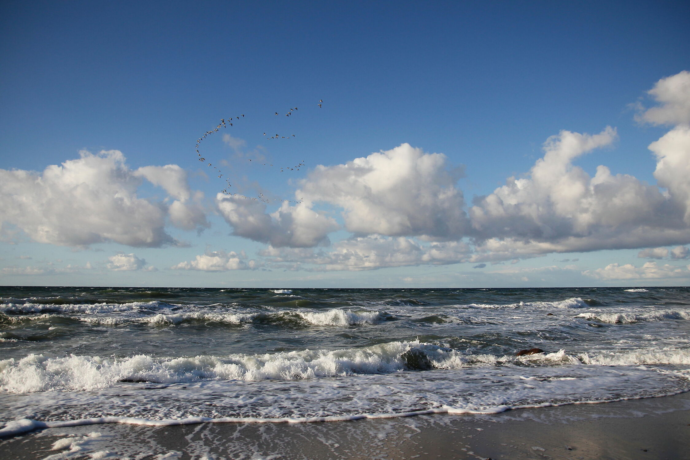 Bild mit Natur, Wolken, Wellen, Strand, Ostsee, Meer, Küste, Erholung, Wind, Rügen