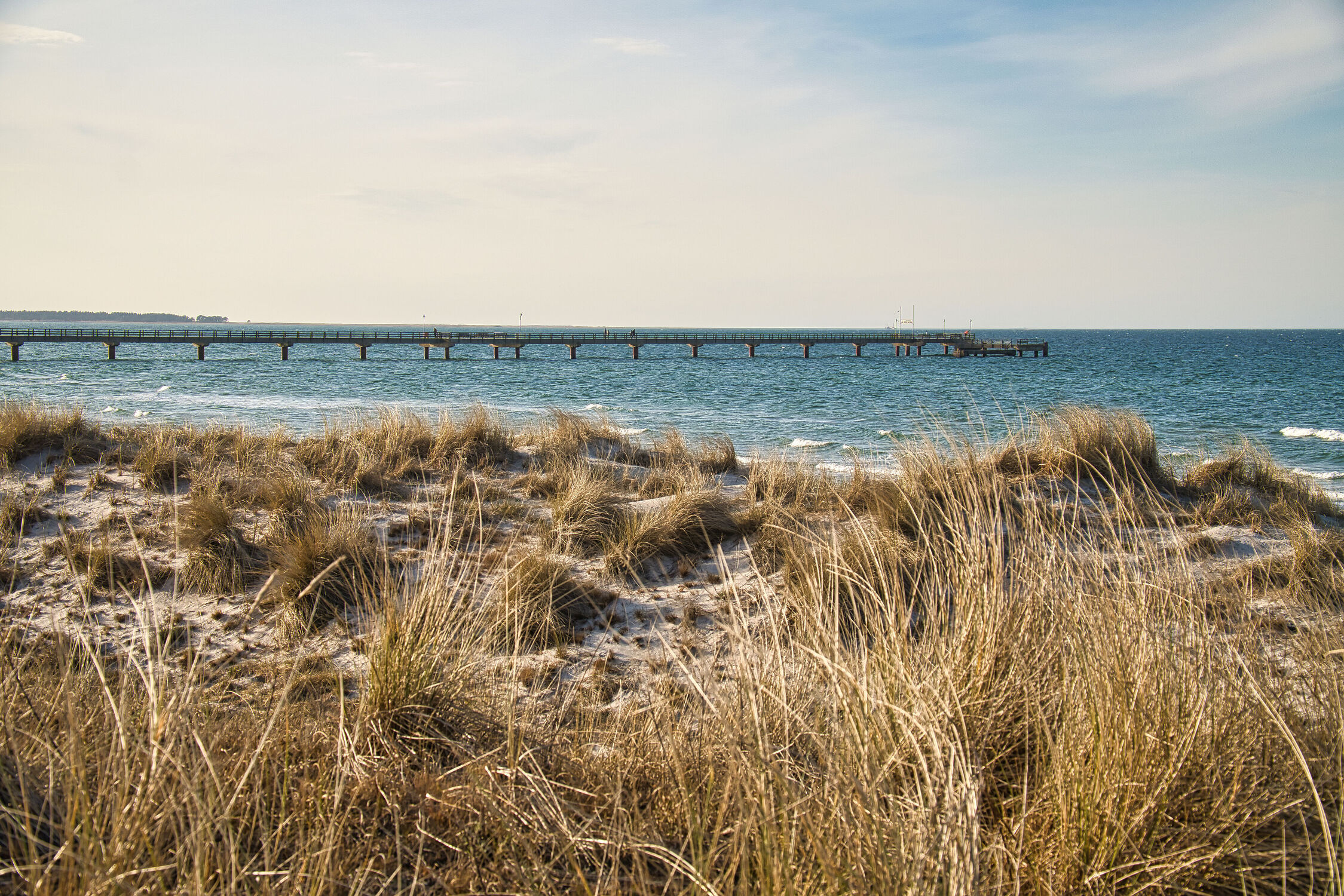 Bild mit Wasser, Horizont, Sand, Strand, Ostsee, Meer, Landschaft, Düne, Reisen, Tourismus