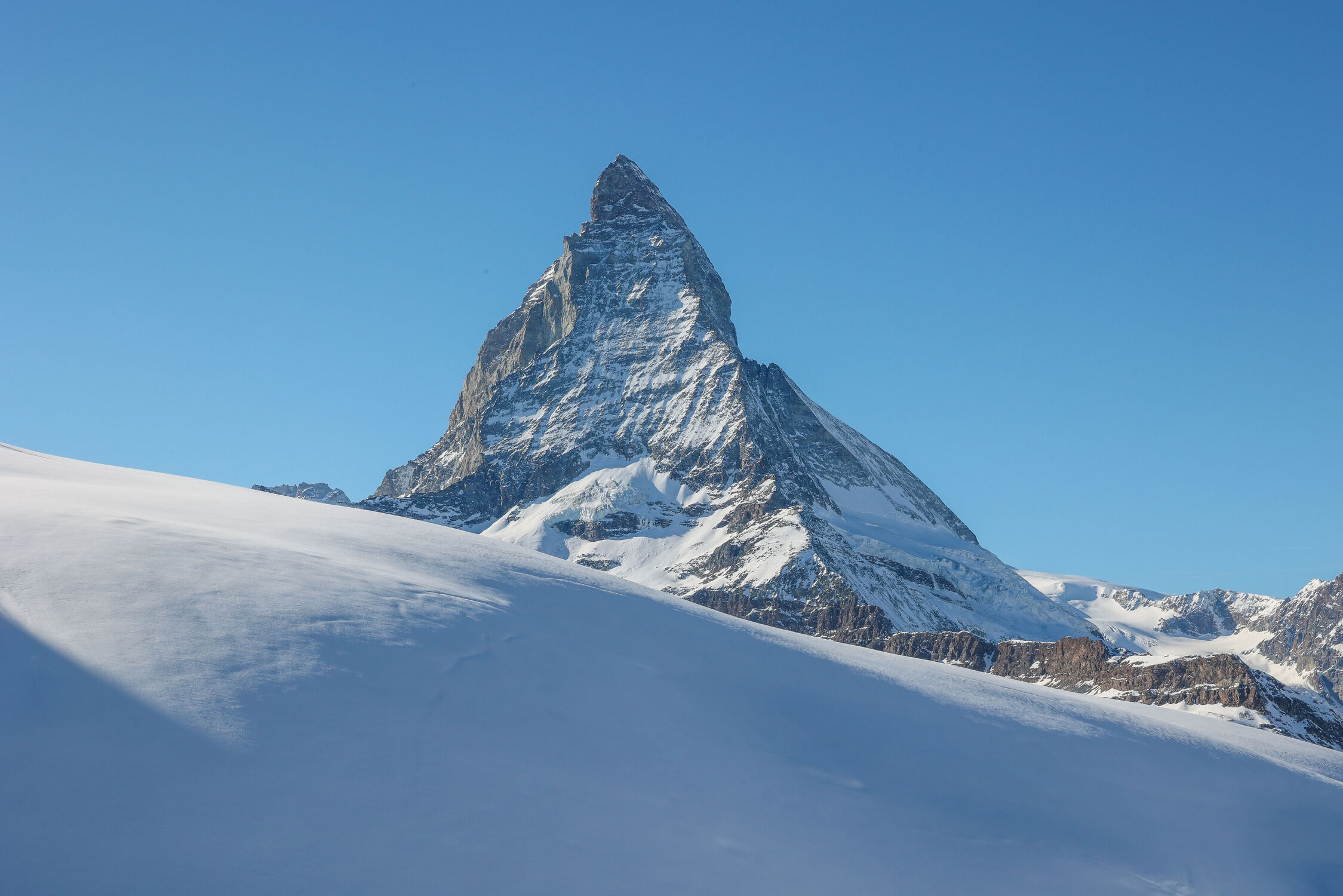 Bild mit Schnee, Bergwelten, Schweiz, Matterhorn