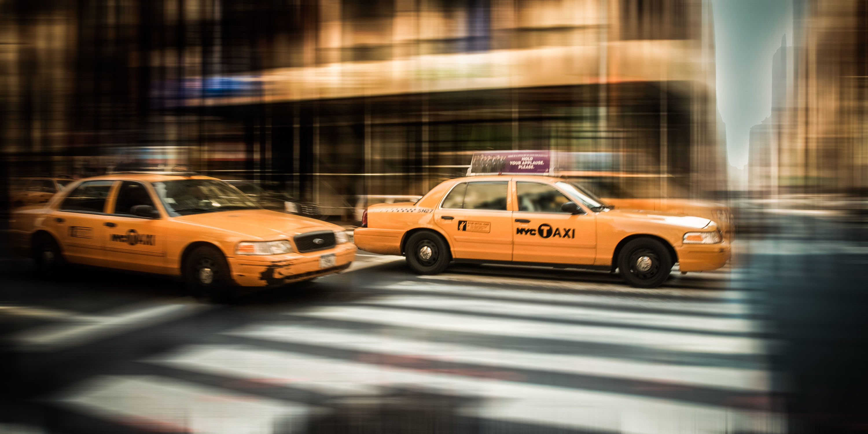 Bild mit Autos, Stadt, New York, USA, Auto, street, Manhattan, Yellow cab, taxi, Taxis, New York City, NYC, Gelbe Taxis, car, cars, cab, gelbes taxi