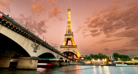 Bild mit Sonnenuntergang, Städte, City, Paris Eiffel Tower, Eiffelturm, Paris, Nacht