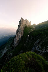 Bild mit Berge, Alpen, Landschaft, Swiss Mountain, Sonnenuntergang/Sonnenaufgang, Schweiz, ausblick, Saxer Lücke, Switzerland