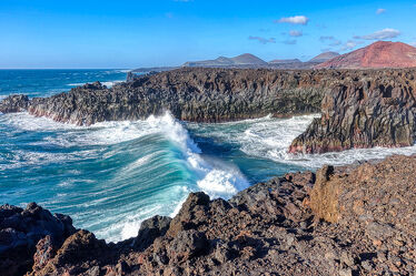 Bild mit Meer, Lanzarote, spanien, Atlantik, Felsenküste, Kanaren, Kanarischen Inseln