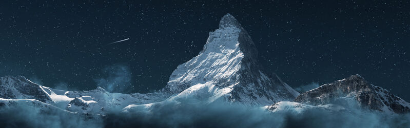 Panoramaansicht Matterhorn in der Nacht
