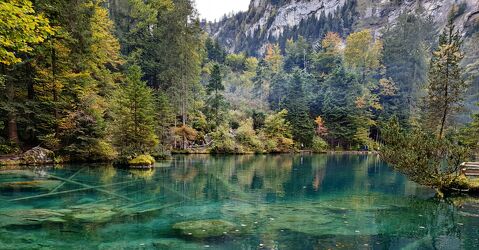 Bild mit Nature, blue, sea, green, Switzerland, Blausee