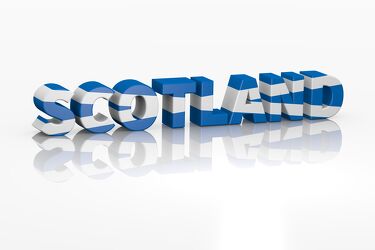 Bild mit Illustration, Schottland, glänzend, schottisch, Text, 3d, Buchstaben, Flagge, national, Wort