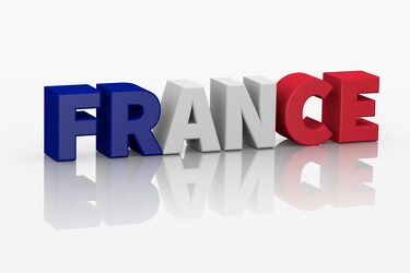 Bild mit Frankreich, Illustration, französisch, glänzend, Text, 3d, Buchstaben, Flagge, national, Wort