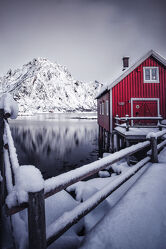 Bild mit Berge, Winter, winterlandschaft, Norwegen