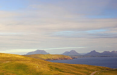 Bild mit Natur, Berge, Himmel, Landschaft, Wiese, Schottland, ozean, Stoer Head
