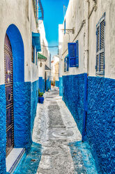 Bild mit Blau, Gasse, Stadt, Altstadt, historische Altstadt, Marokko, medina, rabat, eng