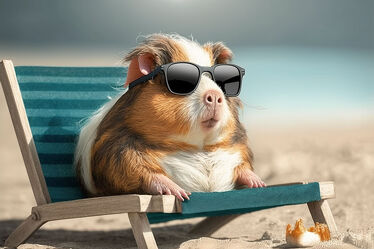 Bild mit Sommer, Entspannen, klein, Ausruhen, meerschweinchen, stuhl, nagetier, Liegestuhl, cavia, guinea