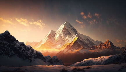 Wunderschöner Sonnenaufgang über dem Himalaya