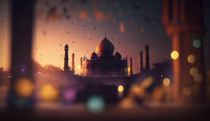 Taj Mahal in beeindruckender Abenddämmerung