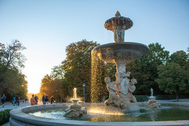Bild mit Sonnenuntergang, Kunstfotografie, Spezial, Springbrunnen, sundown, Madrid