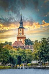Bild mit Natur, Urlaub, Deutschland, Sommer, Landschaft, Kirche, Brandenburg, uckermark, stadtsee, templin