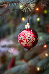 Bild mit Weihnachtsbaum, Deko, familie, Jahreszeit, Weihnachtszeit, Kugeln, Geschenke, Fest, besuche, zusammen