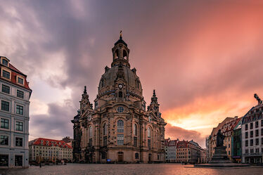 Dresden Frauenkirche zum Sonnenaufgang