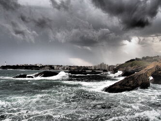 Bild mit Wolken, Wellen, Meer, Unwetter, Stürme
