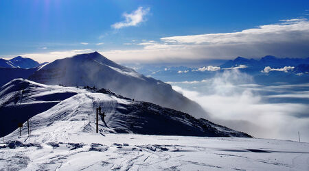 Bild mit Winter, Schnee, Landschaft, Blauer Himmel, Nationalpark, schneelandschaft, Kanada