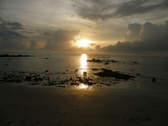 Bild mit Sonnenuntergang, Leinwandbild, Golf Thailand