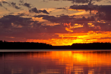 Sonnenuntergang am Lentuasee, Finnland 2