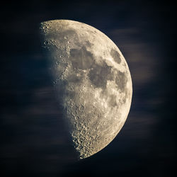 Bild mit Mond, Nacht, moon, Halbmond, Astronomie, half moon