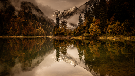Bild mit Seeblick, Bergsee, Landschaften im Herbst, Goldener Herbst, Landschaftsidylle
