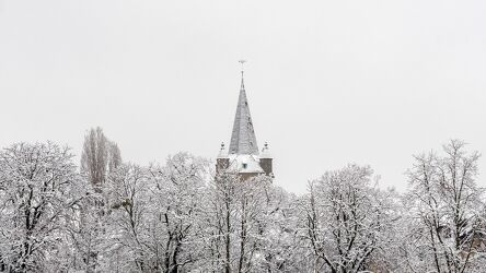 Bild mit Natur, Bäume, Schnee, Wald, Kirchenturm, winterlandschaft, Kälteeinbruch