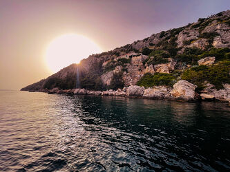 Bild mit Meere, Sonnenuntergang, Meerblick, Insel, Ferien, Ocean, Farbenspiel, sea, Holiday, kroatien